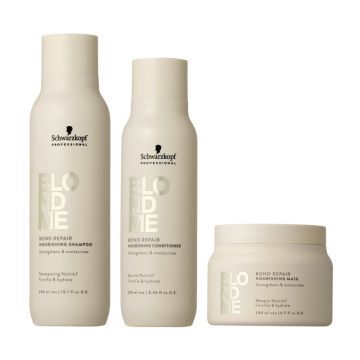 Schwarzkopf BlondMe Bond Repair Nourishing Shampoo 300ml + Conditioner 250ml + Mask 200ml