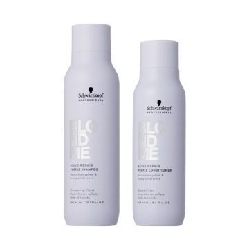Schwarzkopf BlondMe Bond Repair Purple Shampoo 300ml + Conditioner 250ml