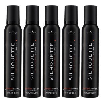 5x Schwarzkopf Silhouette Super Hold Mousse 200ml