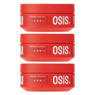 3x Schwarzkopf OSiS+ Flexwax Strong Cream Wax 85ml