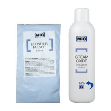M:C Blondeerpoeder in zak blauw 500gr + Ontwikkelaar 9.0% 1000ml