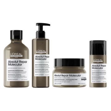 L'Oréal Absolut Repair Molecular Shampoo 300ml + Serum 250ml + Mask 250ml + Leave-in 100ml