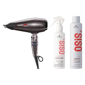 Babyliss PRO 4Artists Rapido Evolution Föhn + Schwarzkopf OSiS+ Flatliner 200ml + OSiS+ Session Hairspray 500ml