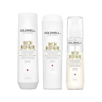 Goldwell Dualsenses Rich Repair Restoring Shampoo 250ml + Conditioner 200ml + Serum Spray 150ml