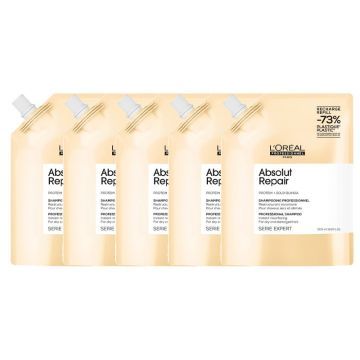 5x L'Oréal Absolut Repair Gold Shampoo Refill 500ml