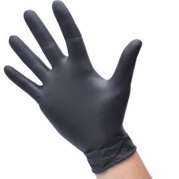 Nitril-Handschoenen poedervrij Maat S Zwart 100st