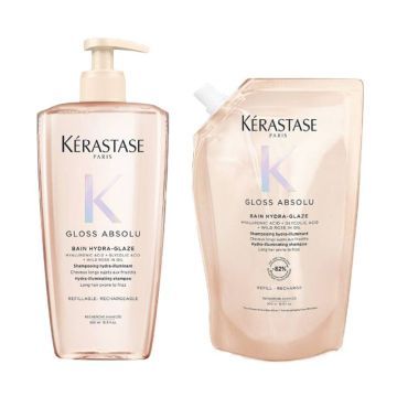  Kerastase Gloss Absolu Hydra-Glaze Bain 500ml + Refill 500ml
