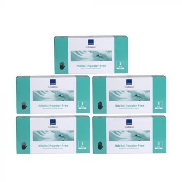 10x Abena Nitril-Handschoenen Classic poedervrij Maat S zwart 100st