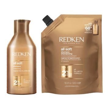 Redken All Soft Shampoo 300ml + Refill Pouch 500ml