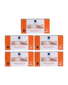 15x Abena Nitril-Handschoenen Classic poedervrij Maat M zwart 100st