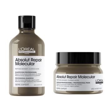  L'Oréal Absolut Repair Molecular Shampoo 300ml + Rinse-off Masker 250ml