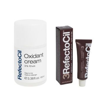 Refectocil Wenkbrauwverf 3 natuurbruin 15ml + Refectocil Cream ontwikkelaar 3% 100ml